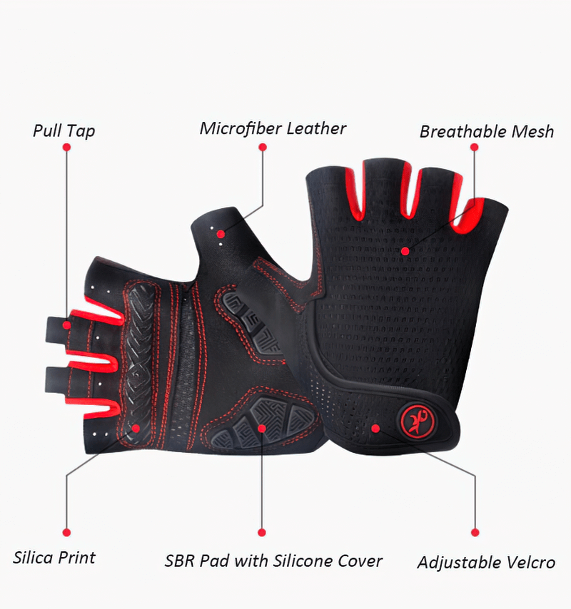 Anti-Shock Breathable Motorcycle Cycling Gloves Half Finger - SF0535