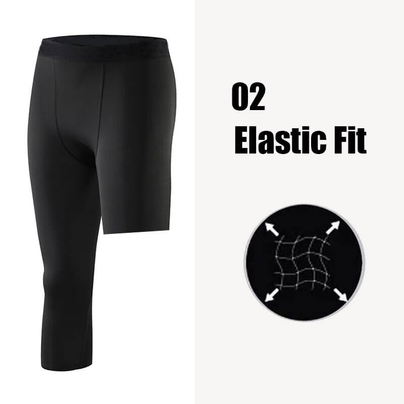 Athletic Asymmetrical Men's Elastic Waist Single Leg Tights - SF0954