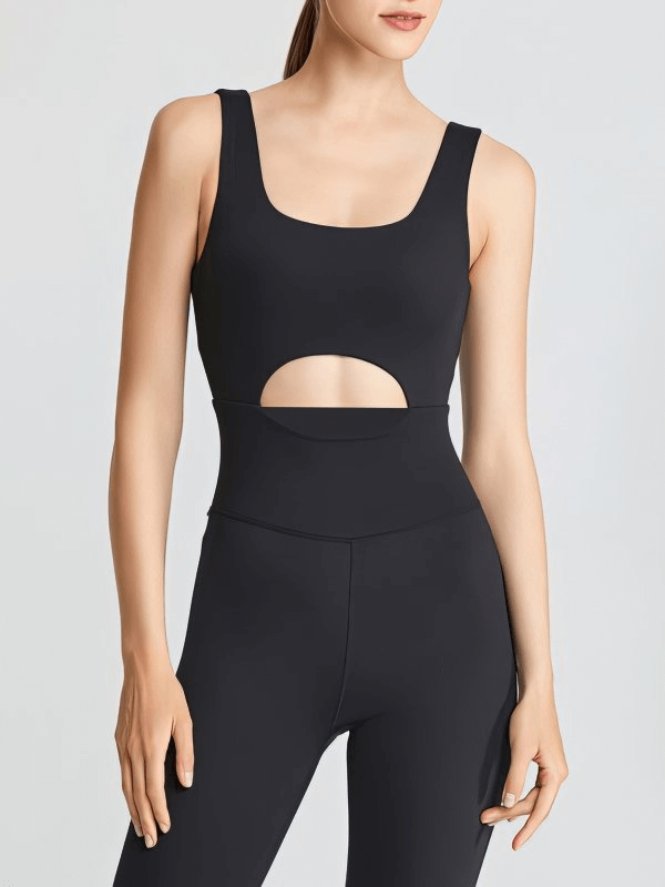 Breathable Quick Dry Elastic Women's V-Back Sleeveless Yoga Jumpsuit - SF1022