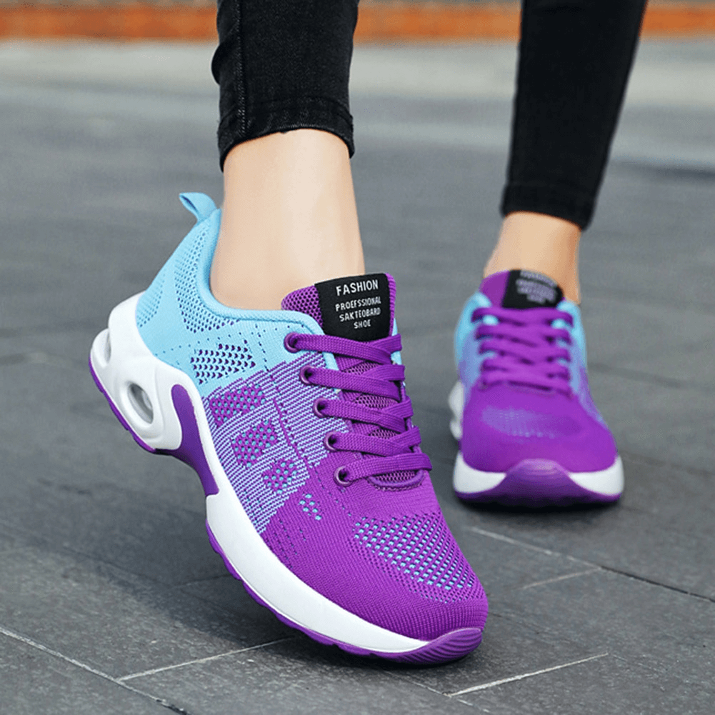 Breathable Wear-Resistant Lace-up Cushioned Running Shoes - SF0888