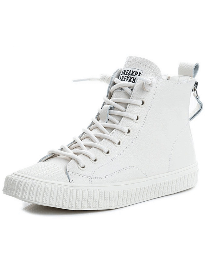 Casual Genuine Leather Platform Sneakers For Women / Sports Shoes - SF0252
