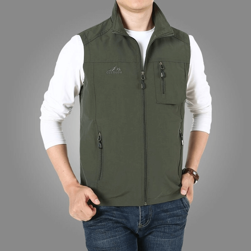 Casual Stand Collar Zipper Travels Vest / Men's Sleeveless Clothes - SF0297