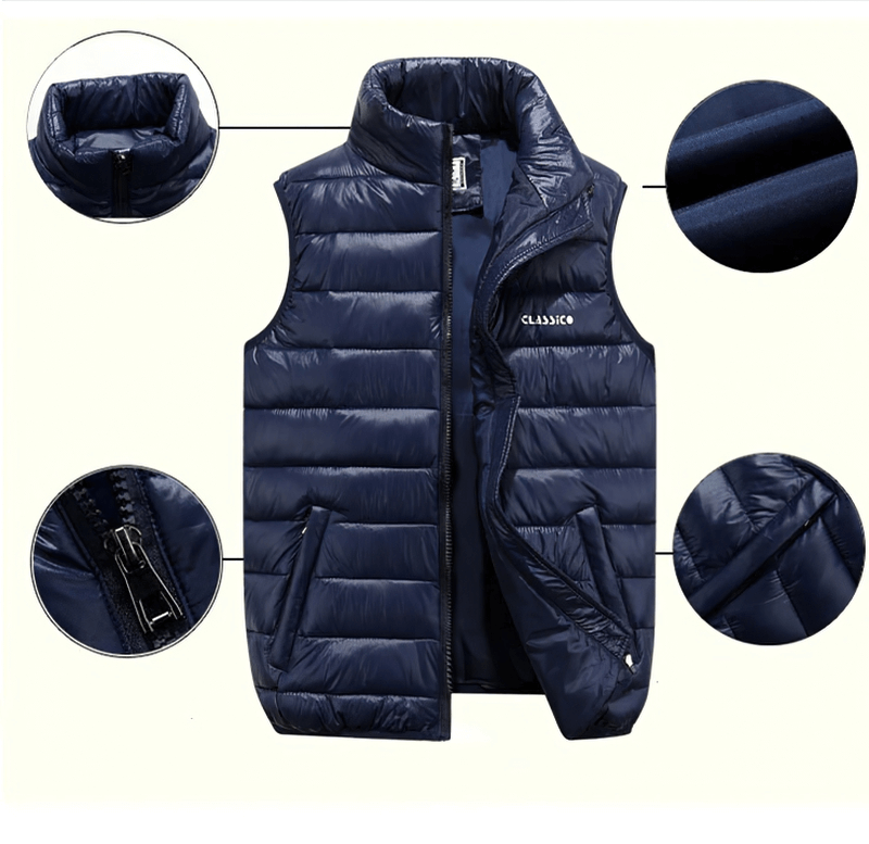 Casual Zipper Thermal Vest For Women / Sleeveless Loose Warm Jacket - SF0060