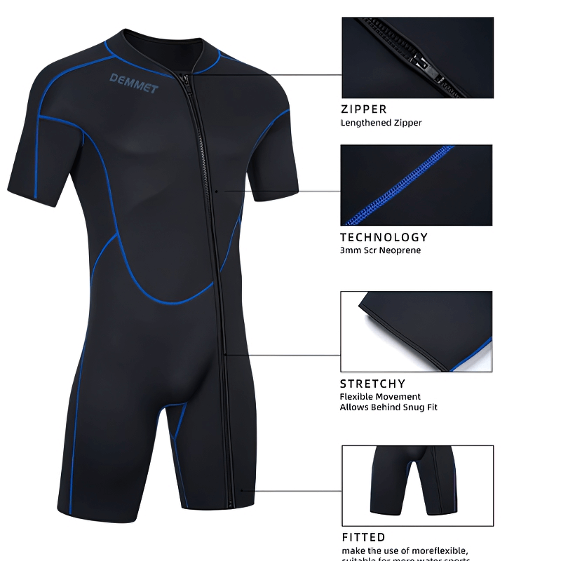 Elastic Men's Short-Sleeve Wetsuit for Snorkeling - SF0859
