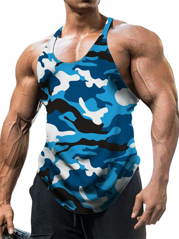Fashion Crew Neck Fitness Camouflage Tank Top for Men - SF0542