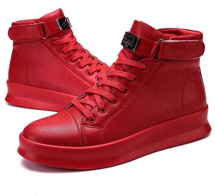 Fashion High Flexible Sneakers with Laces and Velcro / Men's Shoes - SF1179