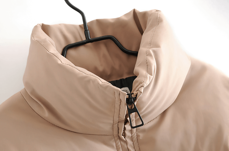 Fashion Ladies Stand Collar Parka / Women's Zipper Pockets Down Jacket - SF0012