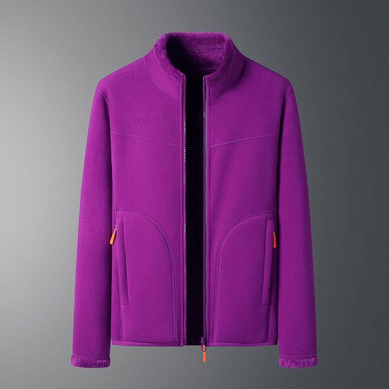 Fashionable Double Sided Fleece Jacket for Women with Zipper and Pockets - SF0907