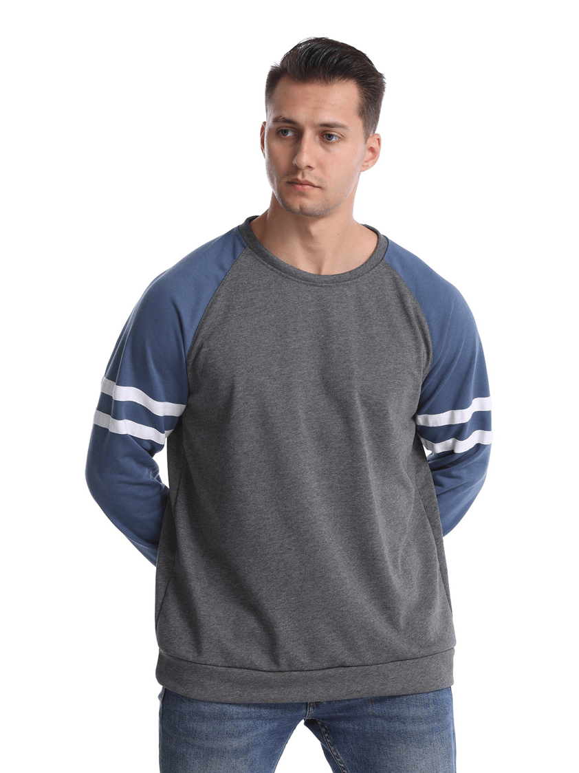 Fitness Patchwork Long Sleeves Crew Neck Pullover - SF1159