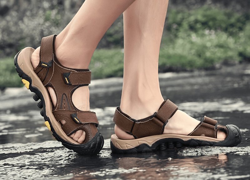 Genuine Leather Soft Water Trekking Sandals / Outdoor Breathable Shoes - SF0679