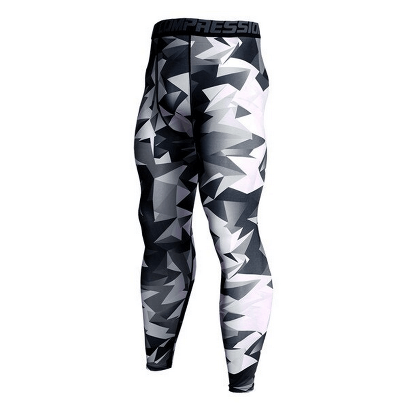 Male Compression Sports Leggings with Various Prints - SF0789