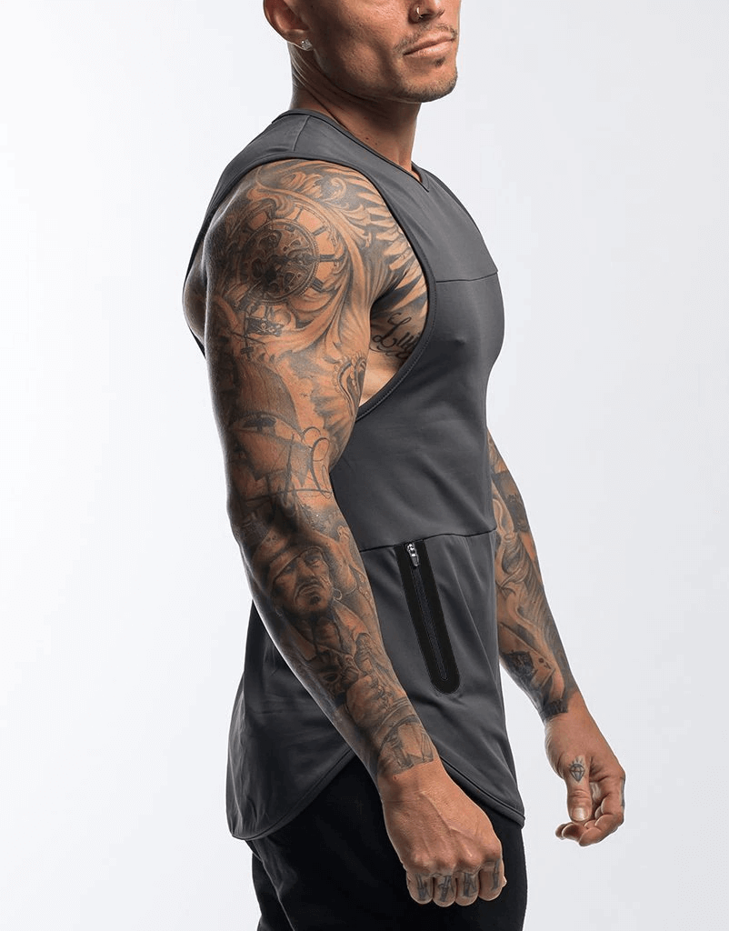 Male Quick Drying Bodybuilding Tank Top with Pocket / Gym Sportswear - SF0313