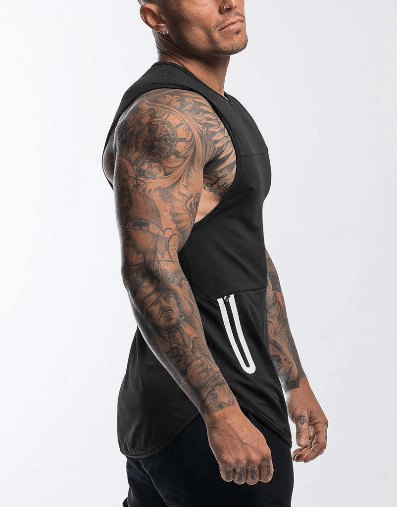 Male Quick Drying Bodybuilding Tank Top with Pocket / Gym Sportswear - SF0313
