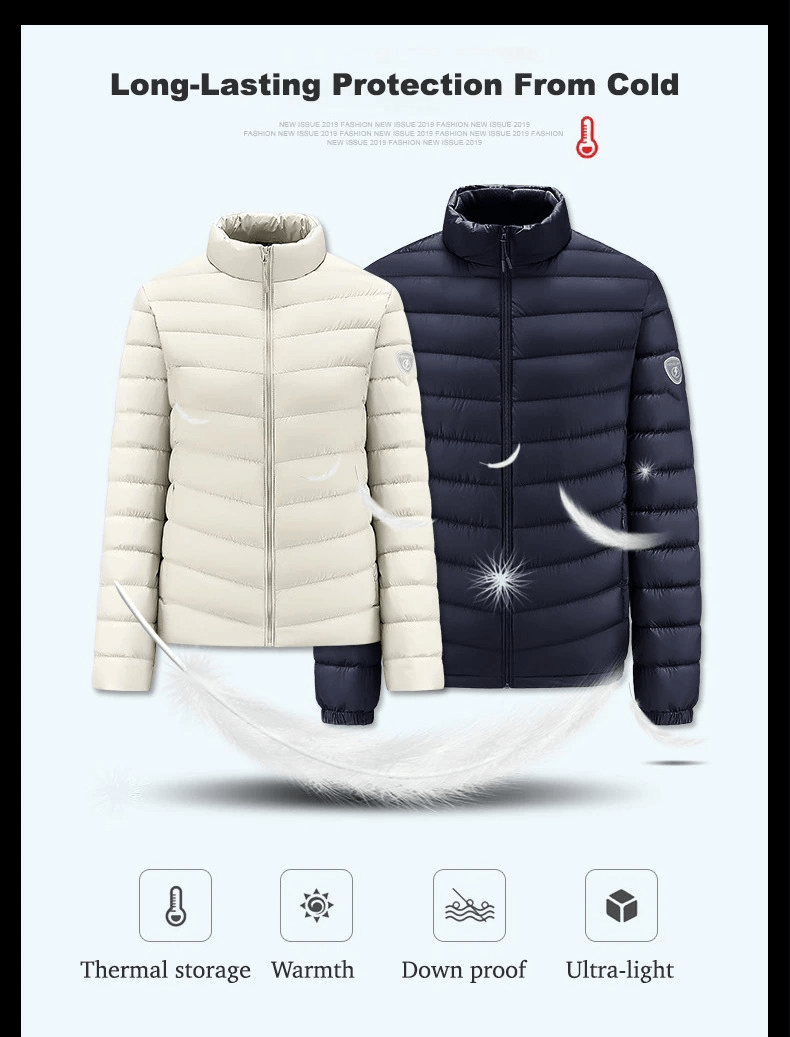 Male Zipper Warm Windproof Down Jacket / Sports Ultralight Clothing - SF0171
