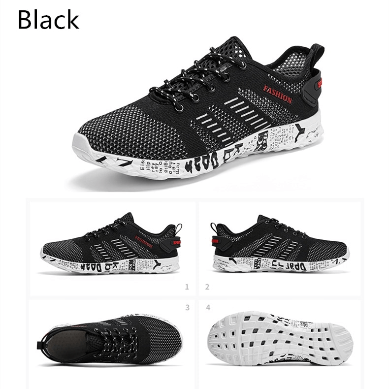 Men's Casual Lace-up Mesh Sneakers with Soft Outsole - SF0805