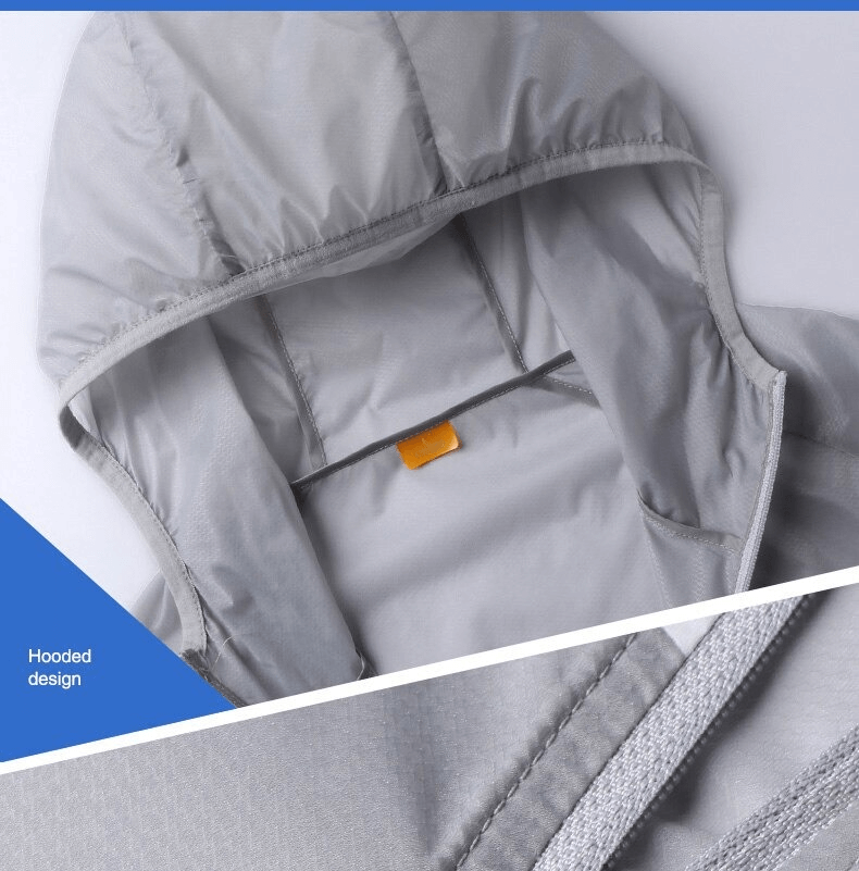 Men's Casual Thin Elastic Windbreaker with Hood and Smooth Zipper - SF0627