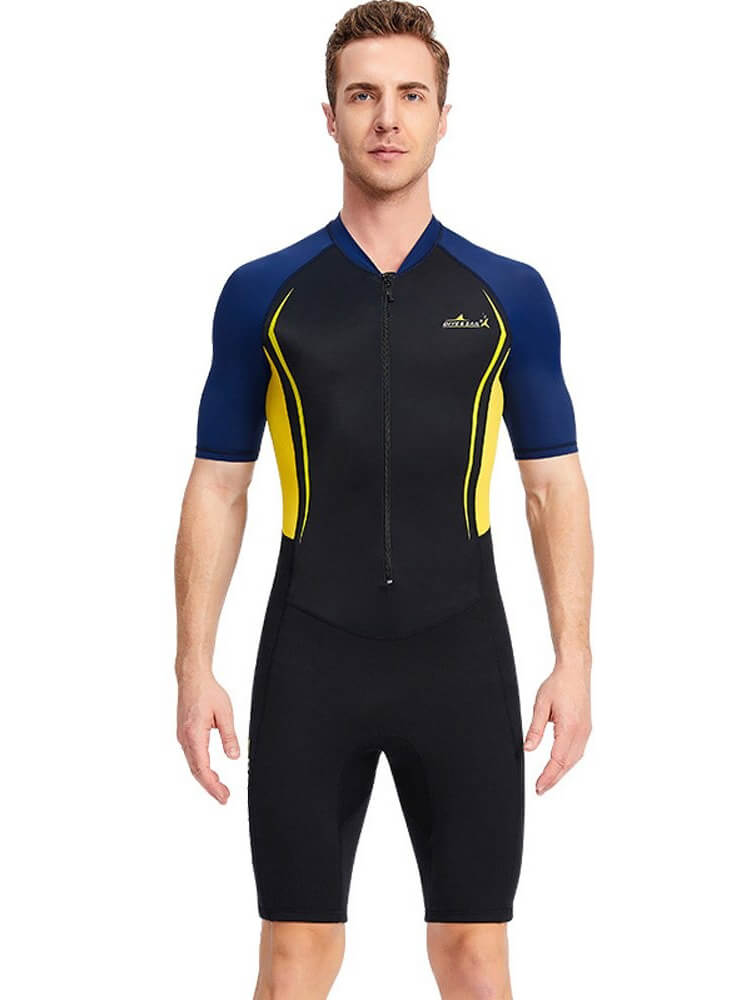 Men's Diving Neoprene Short Sleeves Wetsuit with Zipper Front - SF0587