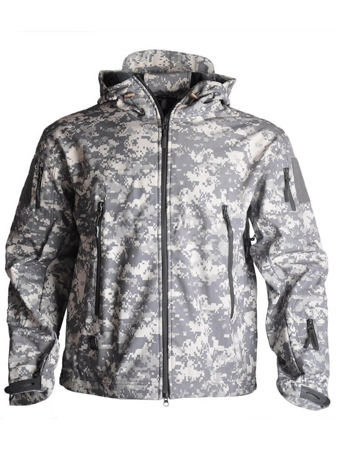 Men's Military Tactical Warm Jacket with Hood and Pockets - SF0424