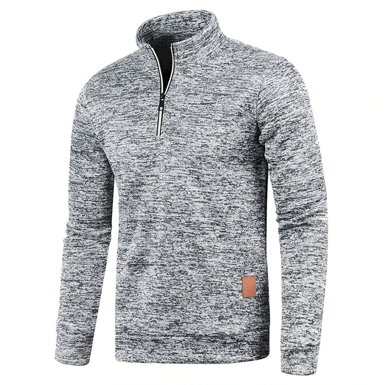 Men's Solid Color Thicker Sweatshirt with Half Zipper - SF0410
