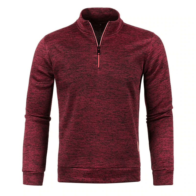 Men's Solid Color Thicker Sweatshirt with Half Zipper - SF0410
