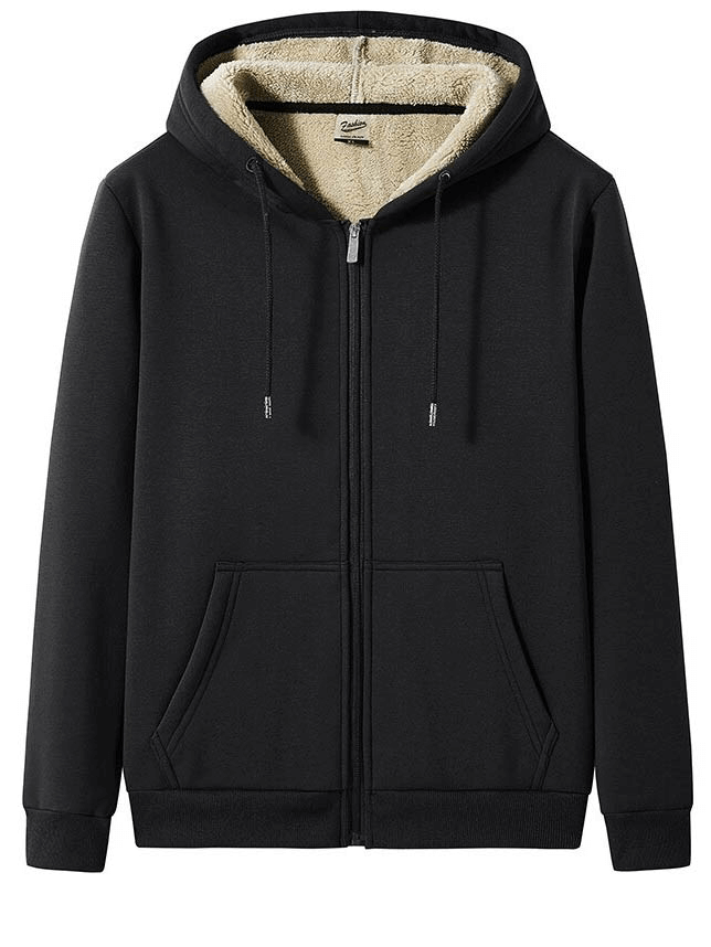 Men's Zip-up Thick Warm Hoodie with Pockets / Thermal Clothes - SF0340