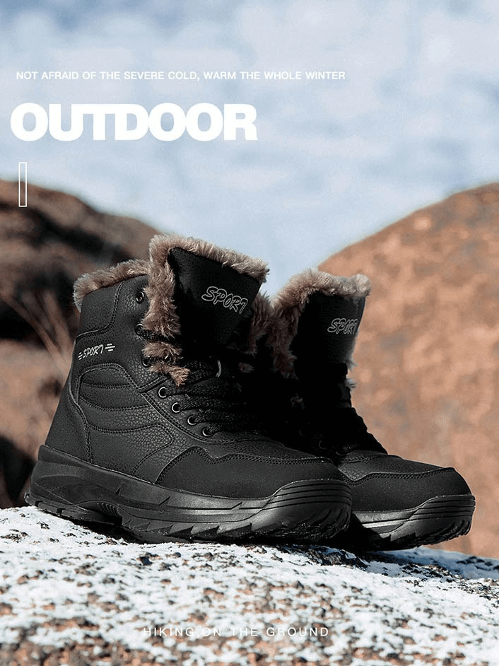 Non-slip Waterproof Ankle Snow Boots With Thick Fur - SF0662