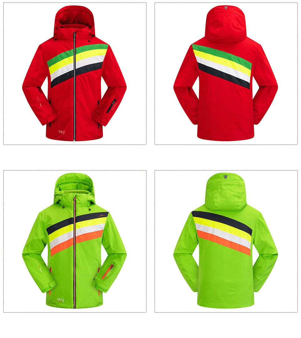 Outdoor Warm Collar Snow Jacket with Zipper and Pocket on Sleeve - SF0880