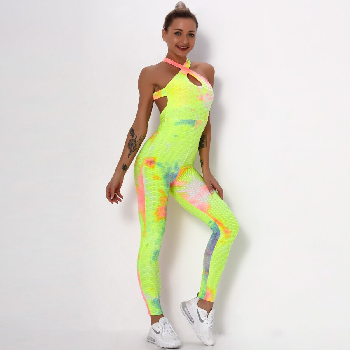 Sexy Backless One-Piece Skinny Jumpsuit for Sports Women - SF1006