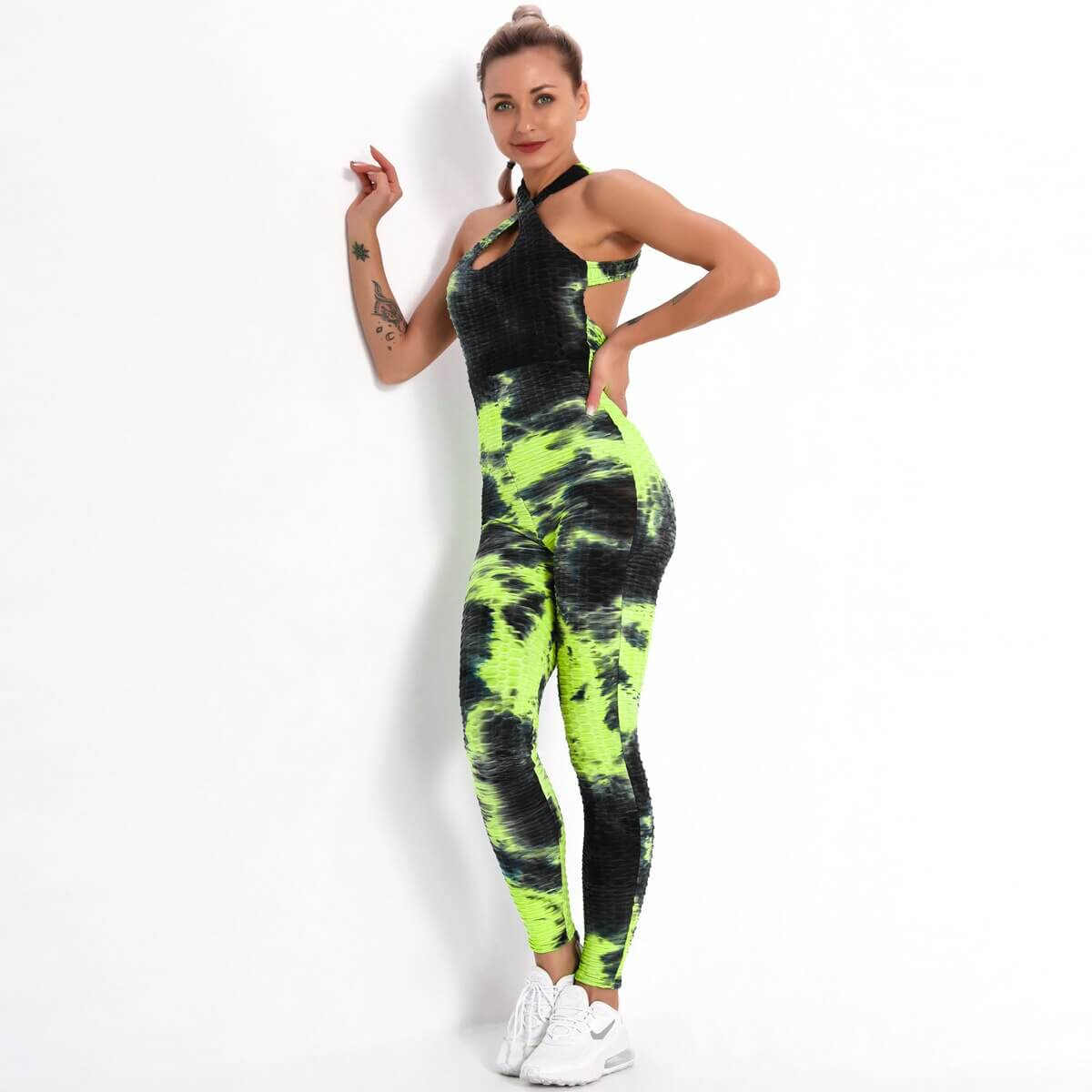 Sexy Backless One-Piece Skinny Jumpsuit for Sports Women - SF1006