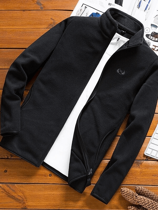 Sports Fleece Men's Zip-Up Jacket with Side Pockets - SF0690