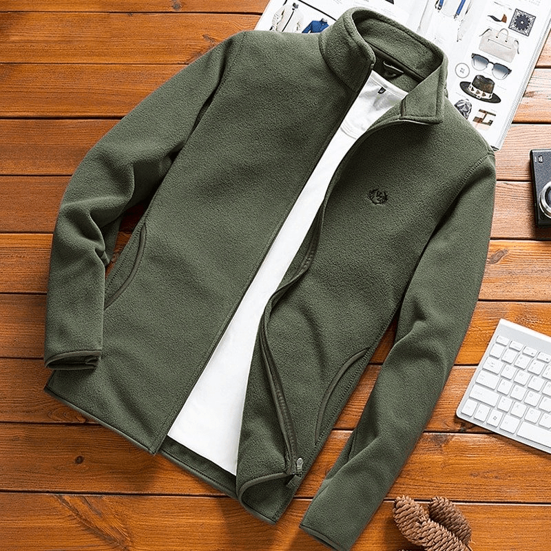 Sports Fleece Men's Zip-Up Jacket with Side Pockets - SF0690