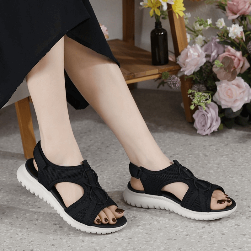 Sports Lady's Soft Flat Beach Sandals with Buckle Straps - SF0976