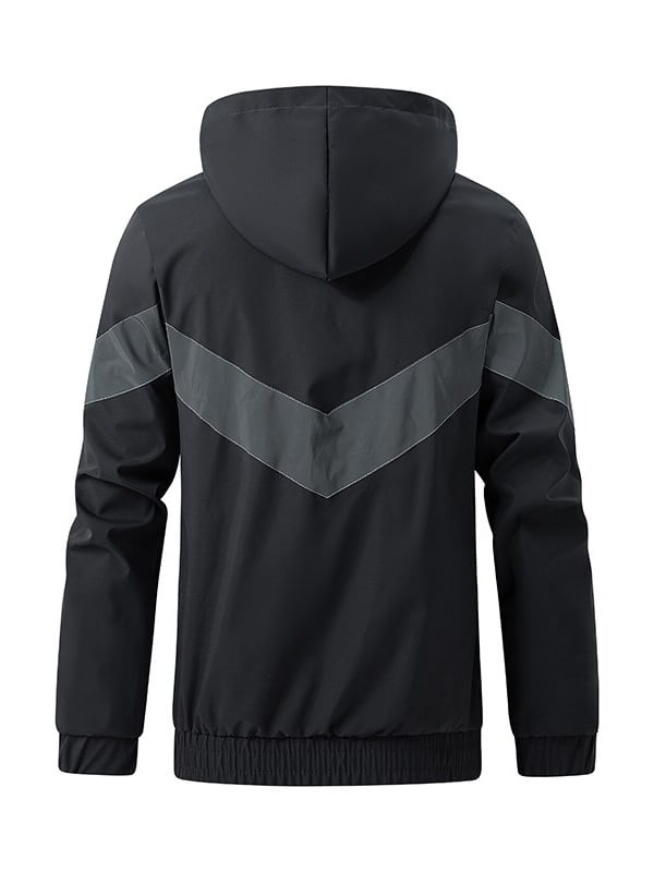 Sports Men's Hooded Thin Jacket with Reflective Strips - SF0864