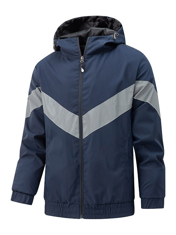 Sports Men's Hooded Thin Jacket with Reflective Strips - SF0864