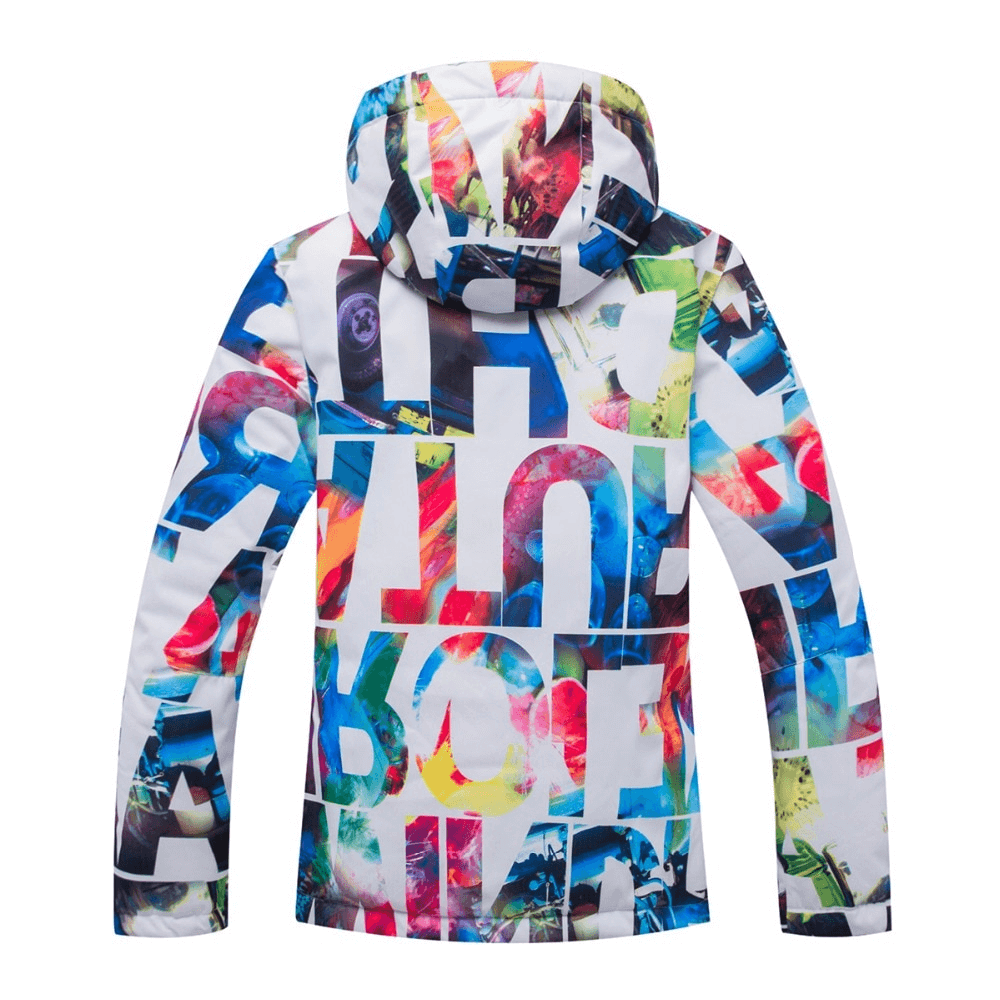 Sports Multicolor Zipper Warm Women's Snowboarding Jacket with Hood - SF0931