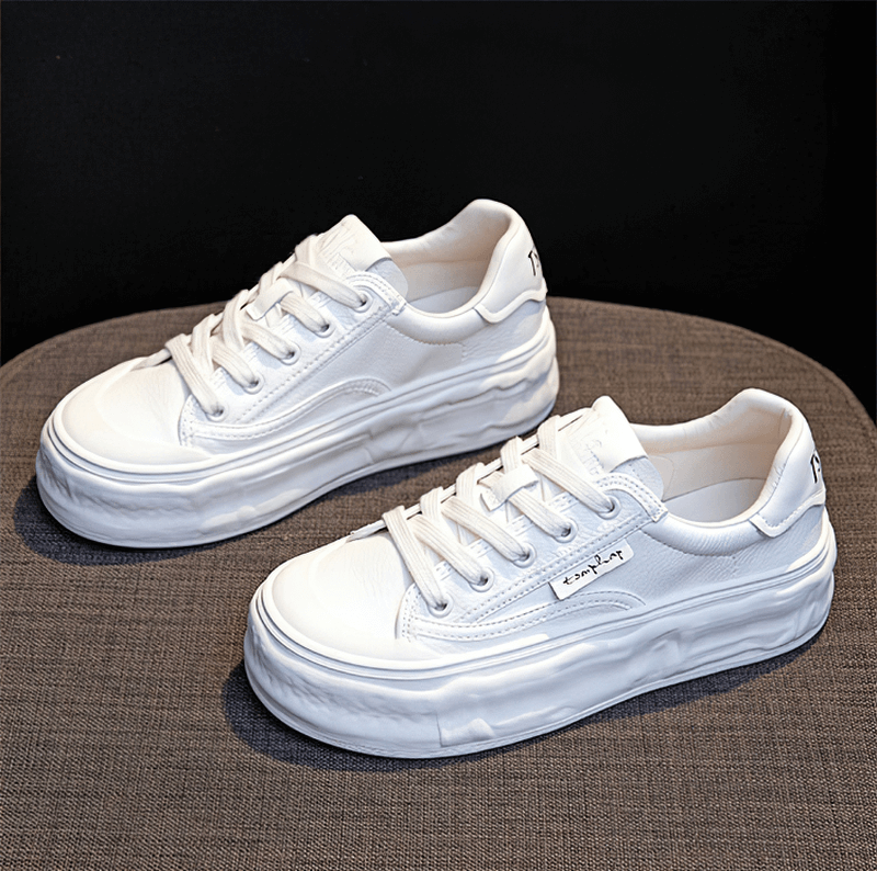 Sports Women's Round Toe Lace-Up Sneakers with Thick Sole - SF0972