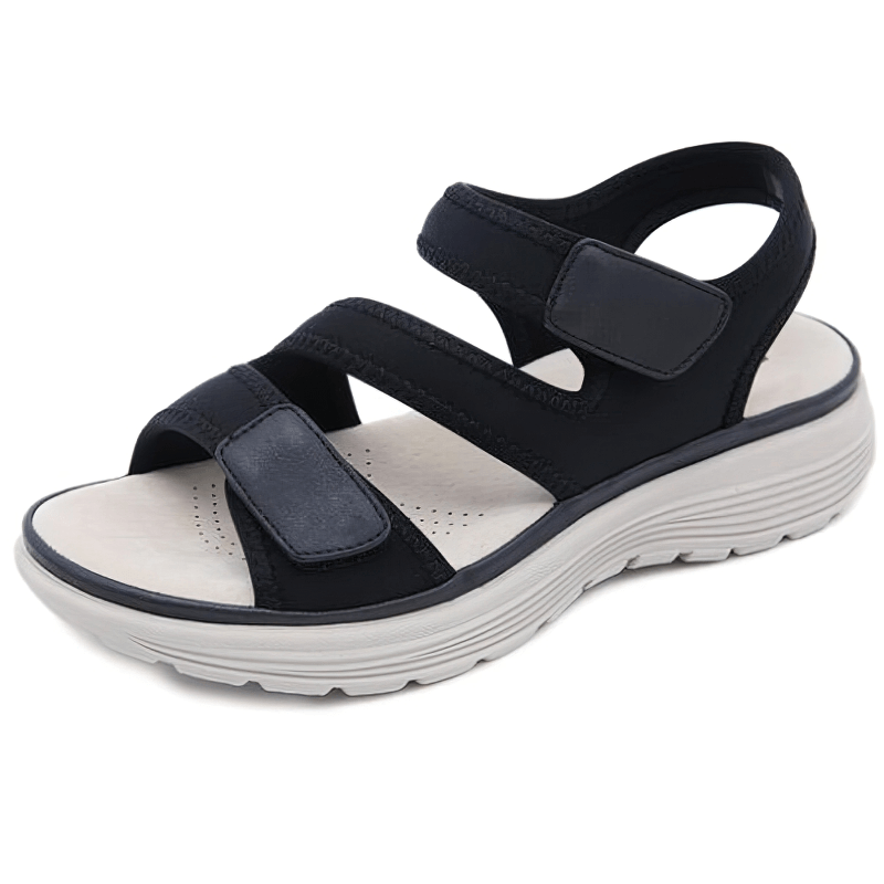 Sporty Flexible Women's Open-Toe Flat Sandals with Fasteners - SF0982