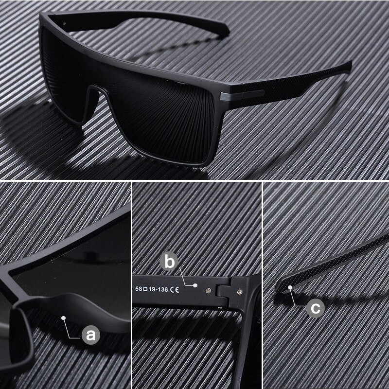 Stylish Male Oversized Square Sunglasses with Flexible Frame - SF0660