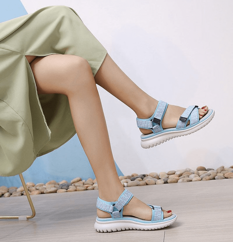 Stylish Sports Soft Sandals with Adjustable Fasteners / Women's Summer Shoes - SF0984