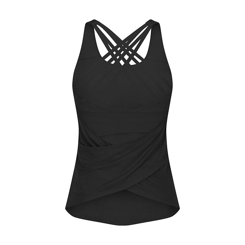 Stylish Sporty Women's Tops with Open Back and Cross Straps - SF1169