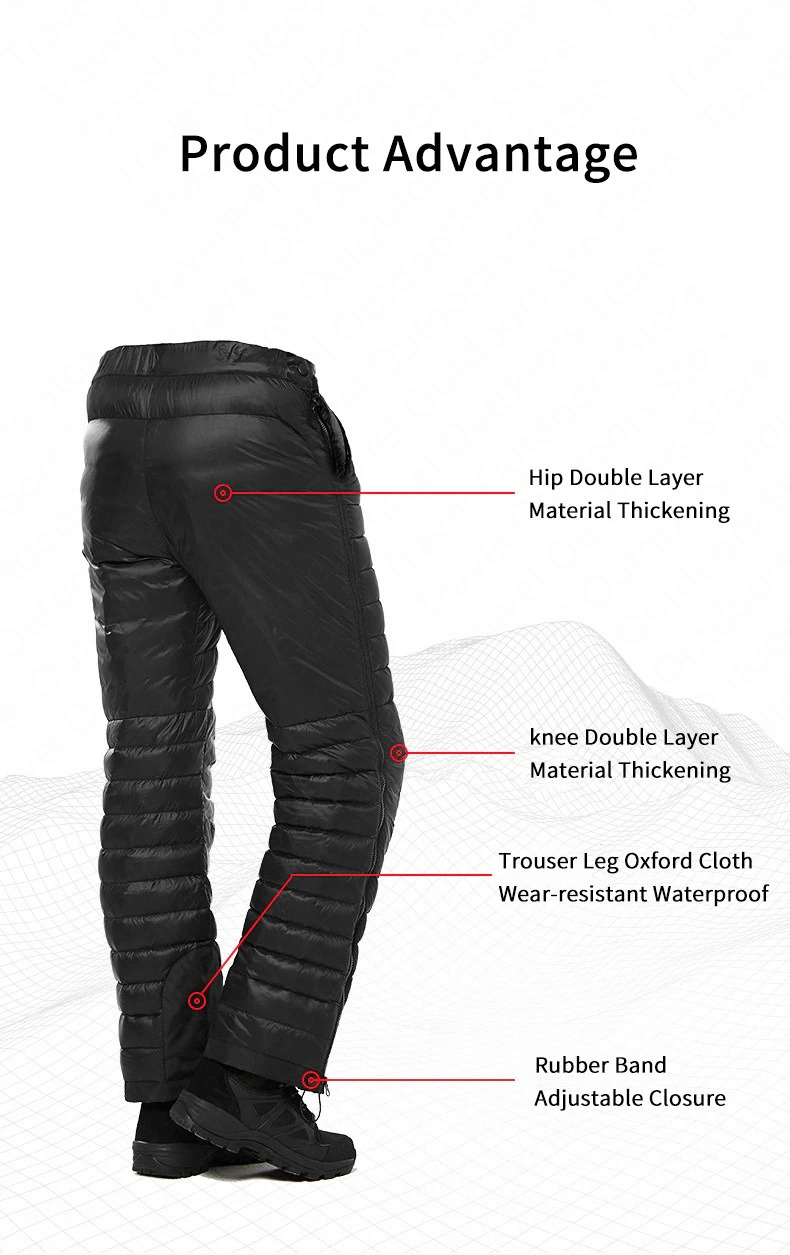 Waterproof Goose Down Ski Pants with Open Zipper on Both Sides for Men - SF0621