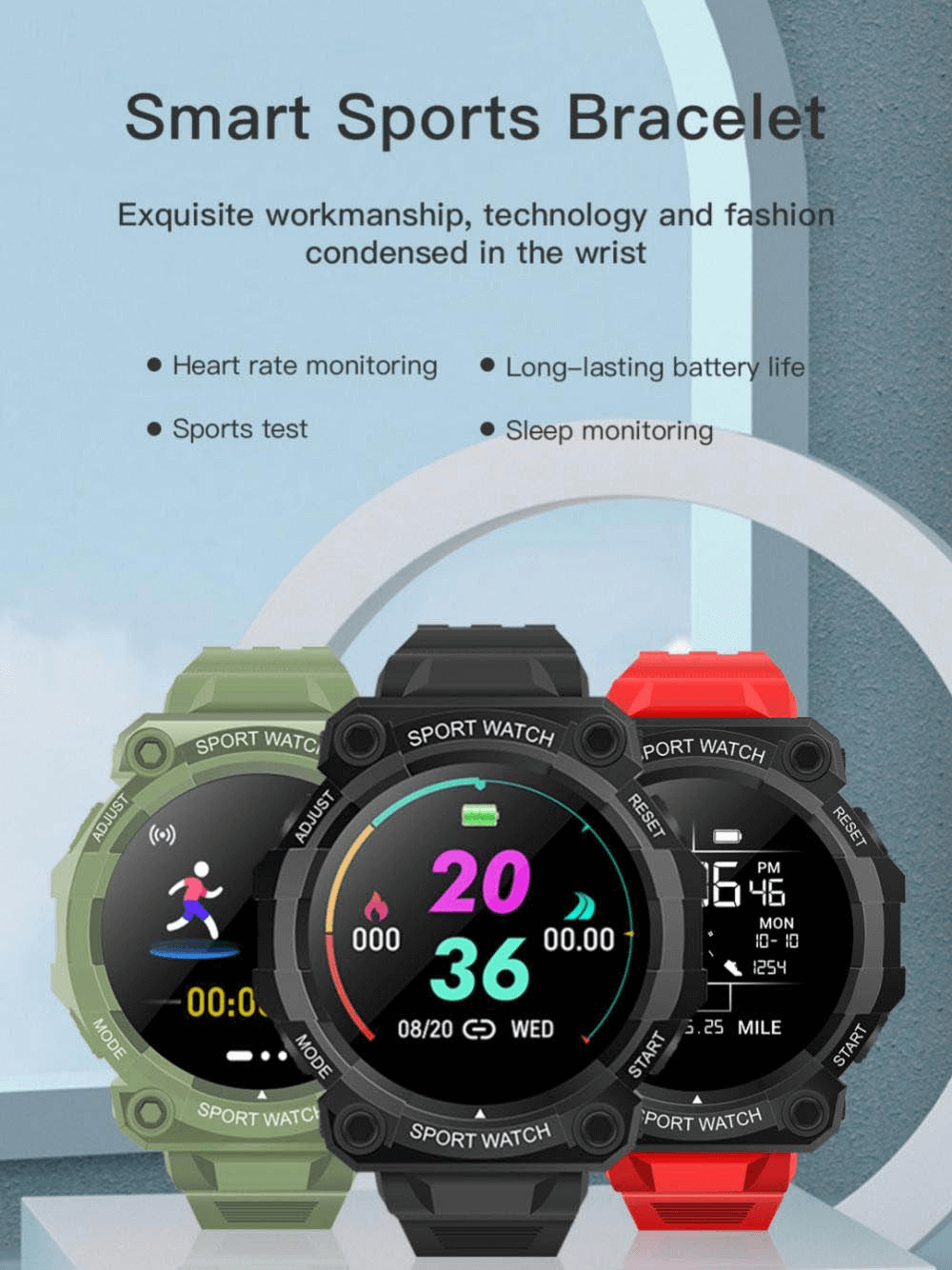 Waterproof Touch Screen Sports Fitness Wristwatch - SF0435