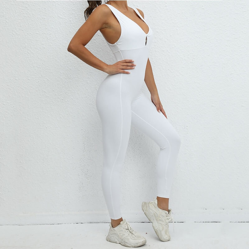 Women's Fitness Compressed Jumpsuit with Asymmetrical Back - SF1222