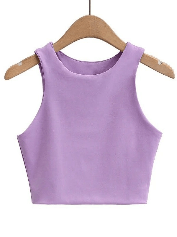 Women's Sports Top / Cropped Seamless Workout Top / Short Fitness Tank Top - SF0026