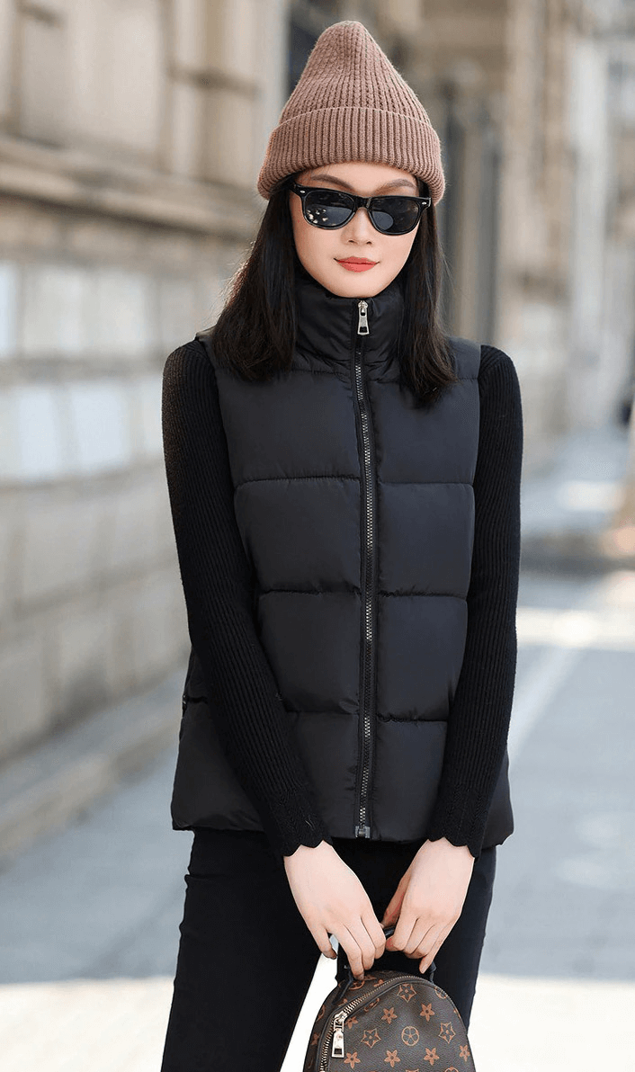 Women's Zipper Warm Vest with Pockets / Female Windbreaker Clothes - SF0076