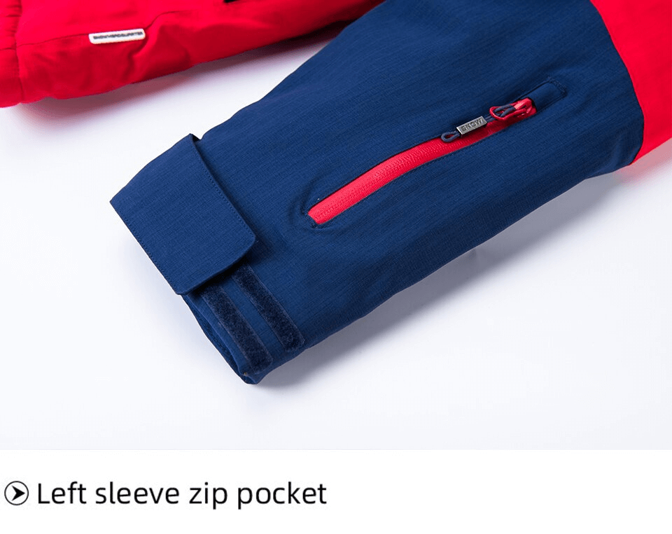 Zipper Waterproof Skiing Snowboarding Jacket with Inside Pockets - SF0915