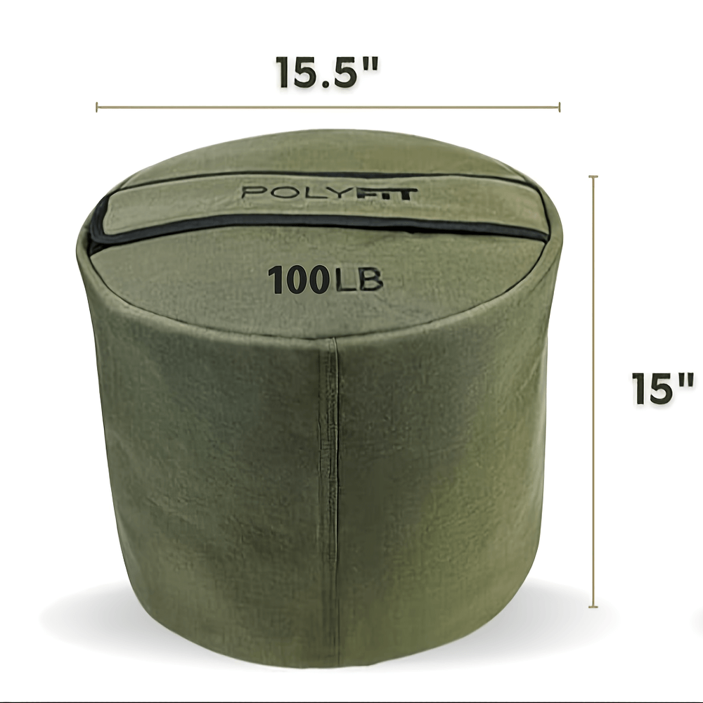 100LB Heavy Duty Sandbag for Weight Training - Rugged 1050D Nylon, Triple-Stitched Seams, Double Velcro Closure, 15.5x15 Inch