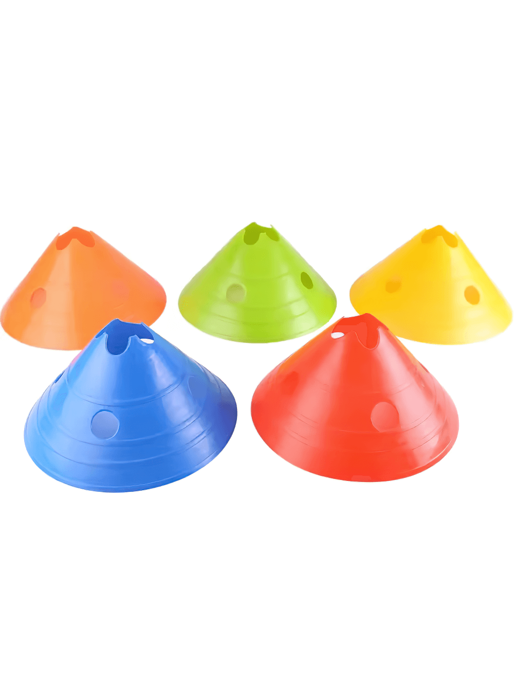 Set of colorful 15cm sports marker cones for agility training in soccer and football. Perfect for boundary marking and drills - SF3217.