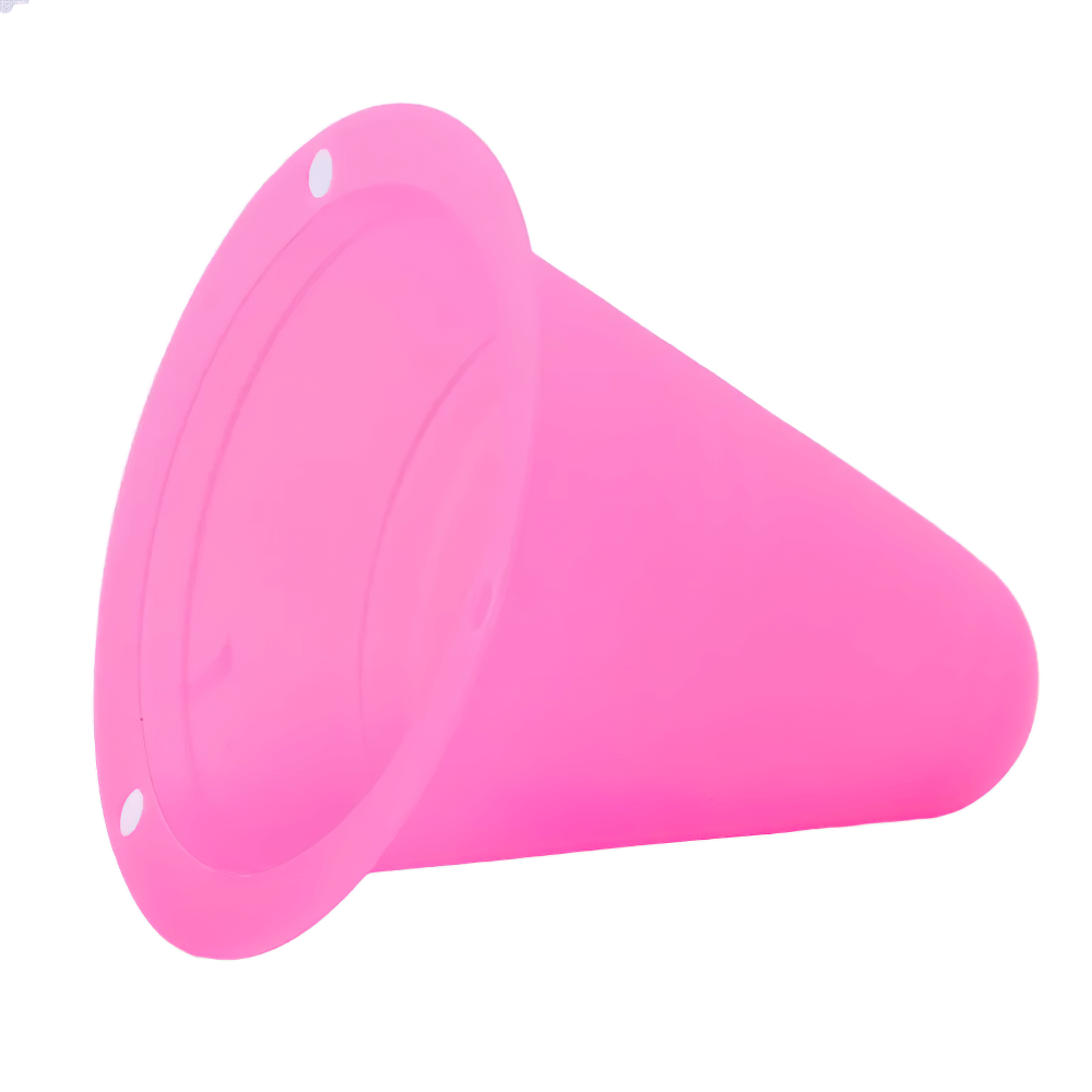 Pink soft training cone for soccer and skating, lightweight and flexible, ideal for agility and balance practice in kids’ sports.