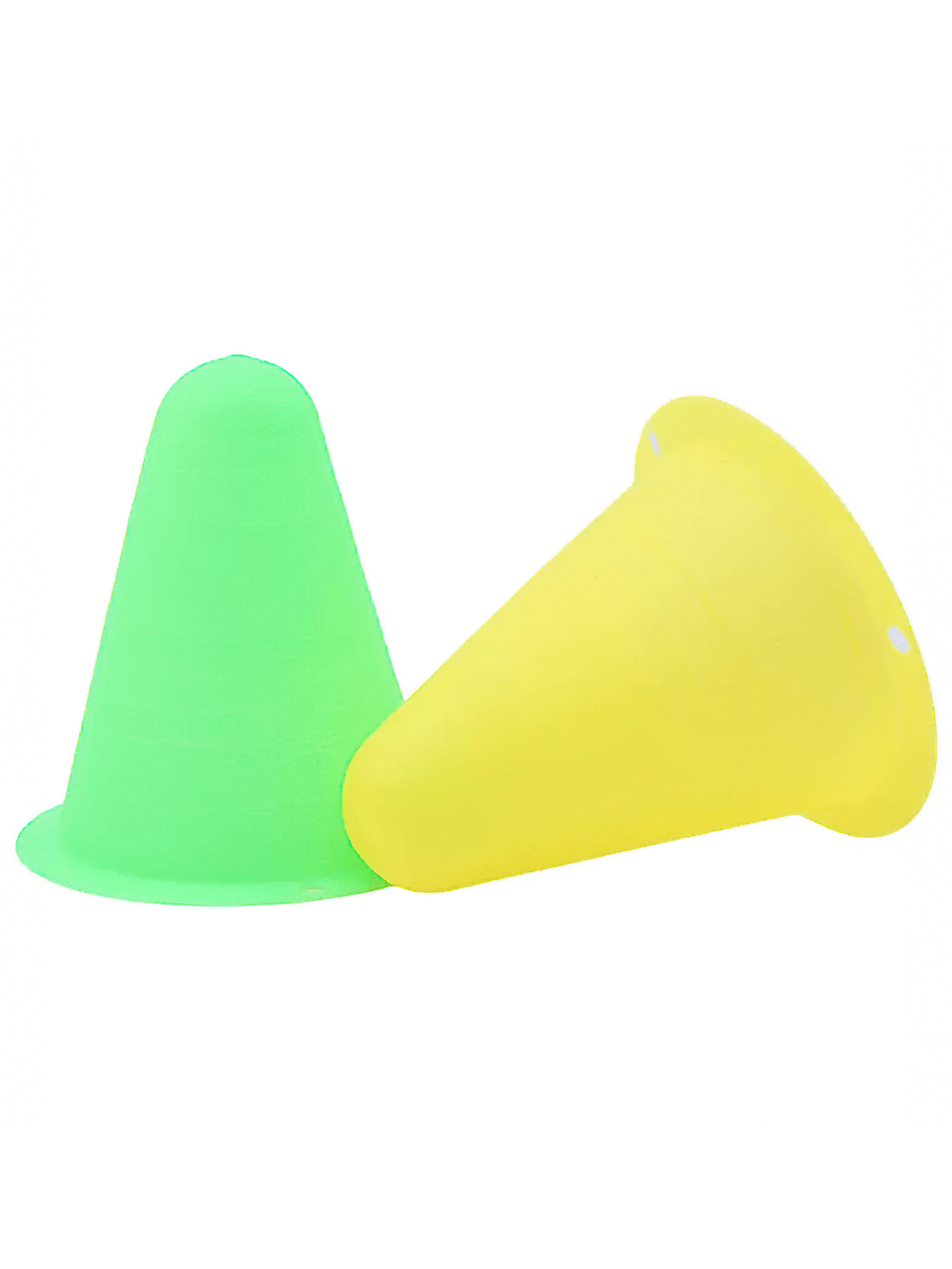 Colorful soft training cones for soccer and skating, ideal for agility drills and sports practice. Lightweight, flexible, and stackable.